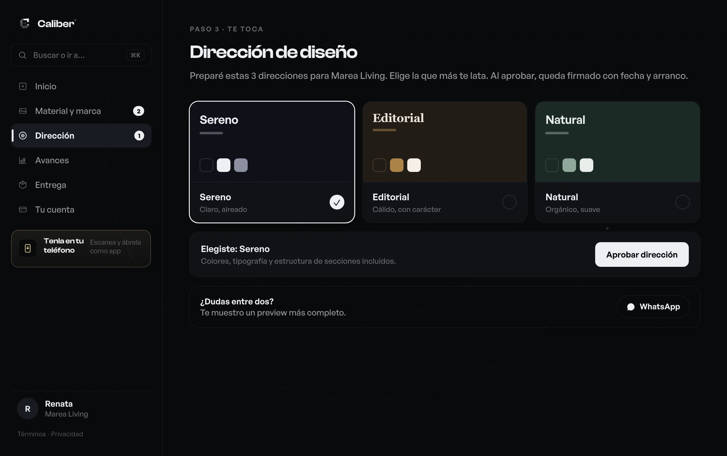 Dirección de diseño: las opciones preparadas para elegir una